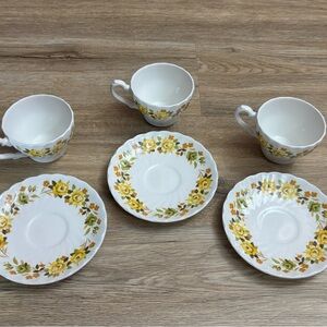 Franciscan Chantilly Floral Tea Cup and Saucer Set Ceramic Porcelain